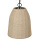 Malmo 1 Light 12 inch Matte Black and Rope Pendant Ceiling Light