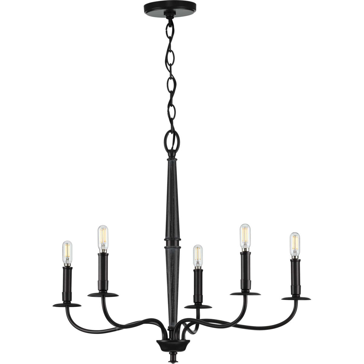 Durrell 5 Light 27 inch Matte Black Chandelier Ceiling Light