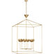 Julie Neill Alberto LED 38 inch Antique-Burnished Brass Open Cage Lantern Ceiling Light