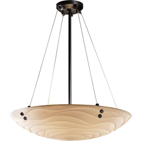 Porcelina LED 63 inch Matte Black Pendant Ceiling Light, Bowl