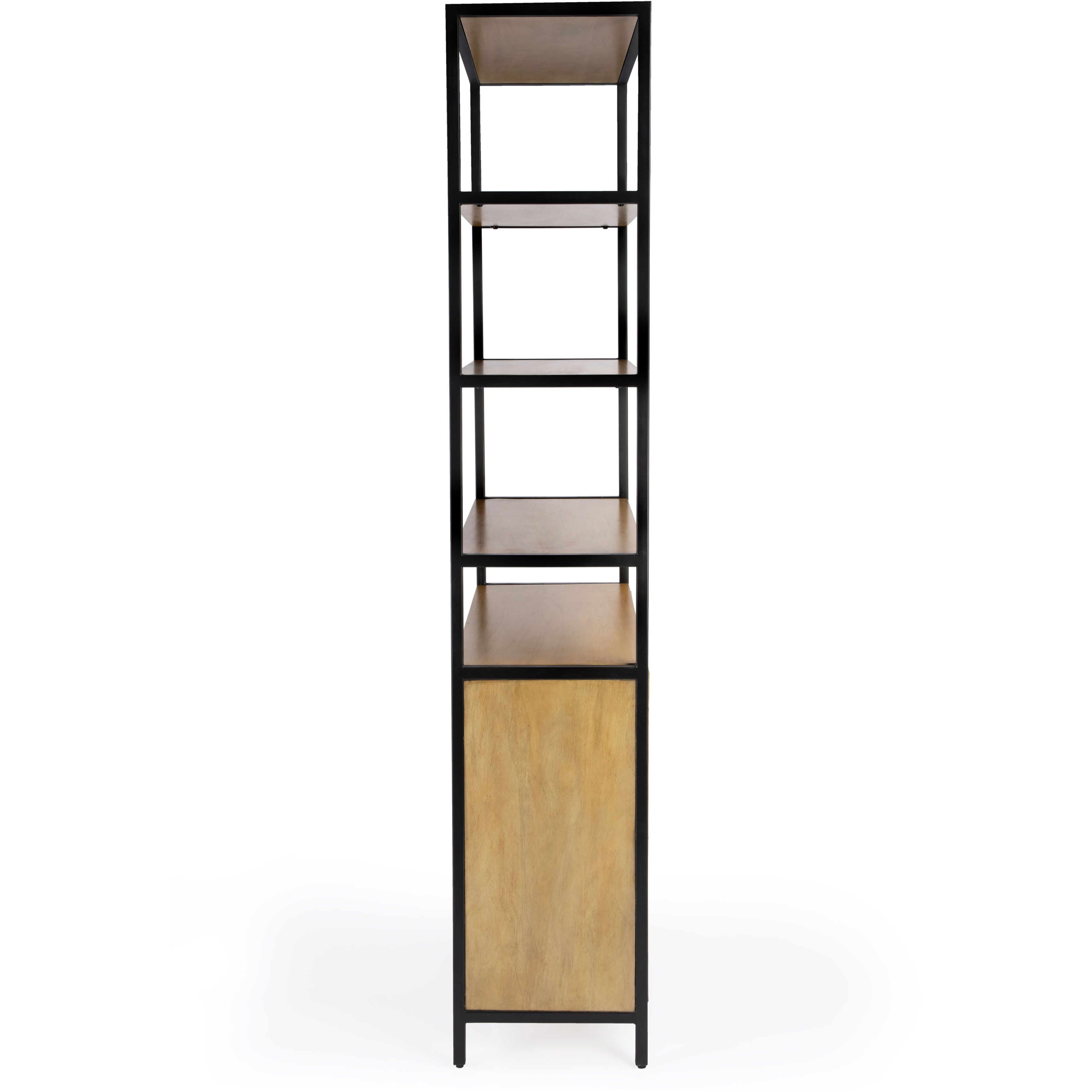 Hans 35.25" W x 84.25"H Open & Closed Etagere Bookcase in Light Brown