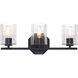 Haven 3 Light 24 inch Matte Black Vanity Light Wall Light