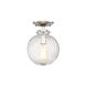 Modern 1 Light 8 inch Polished Nickel Semi-Flush Ceiling Light