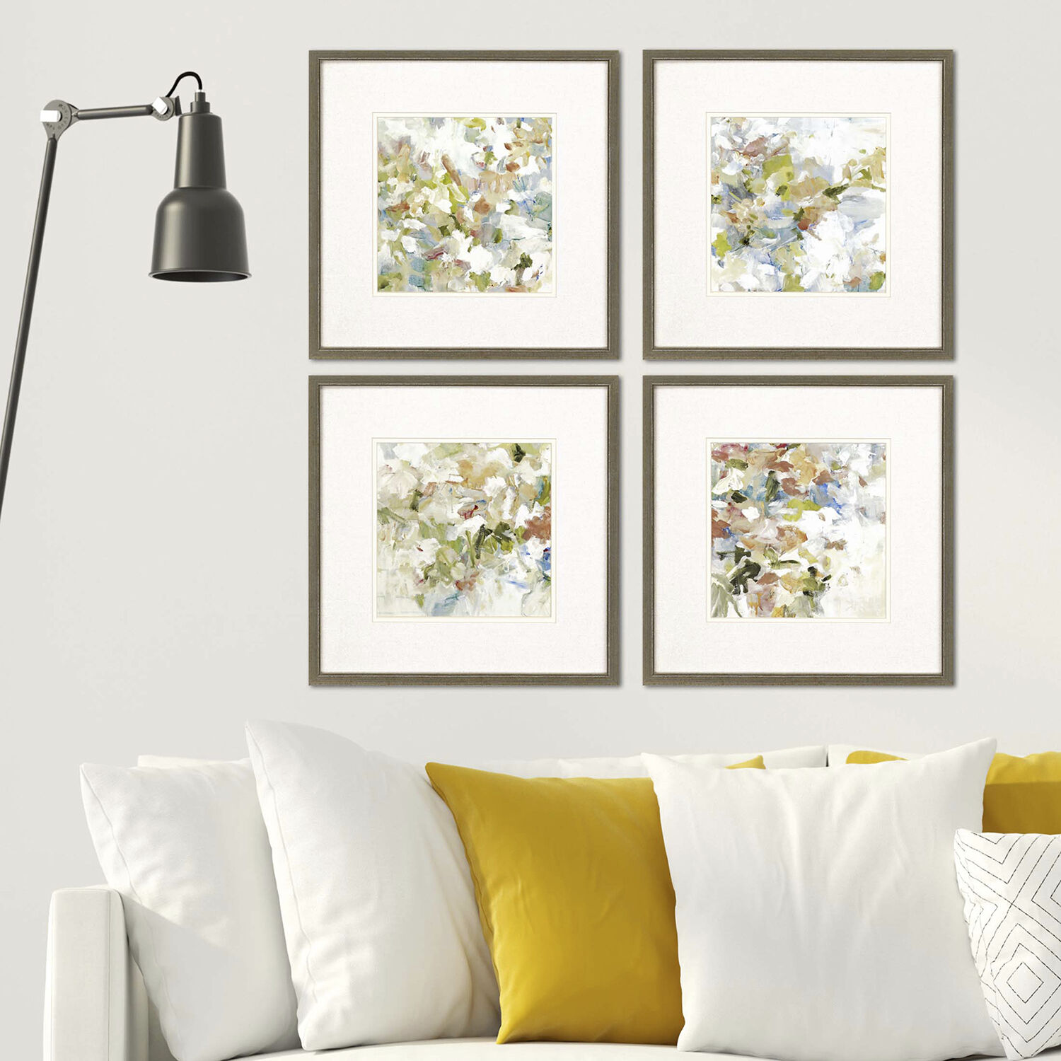 Abstract Multi and Green and Pink and White Framed Art