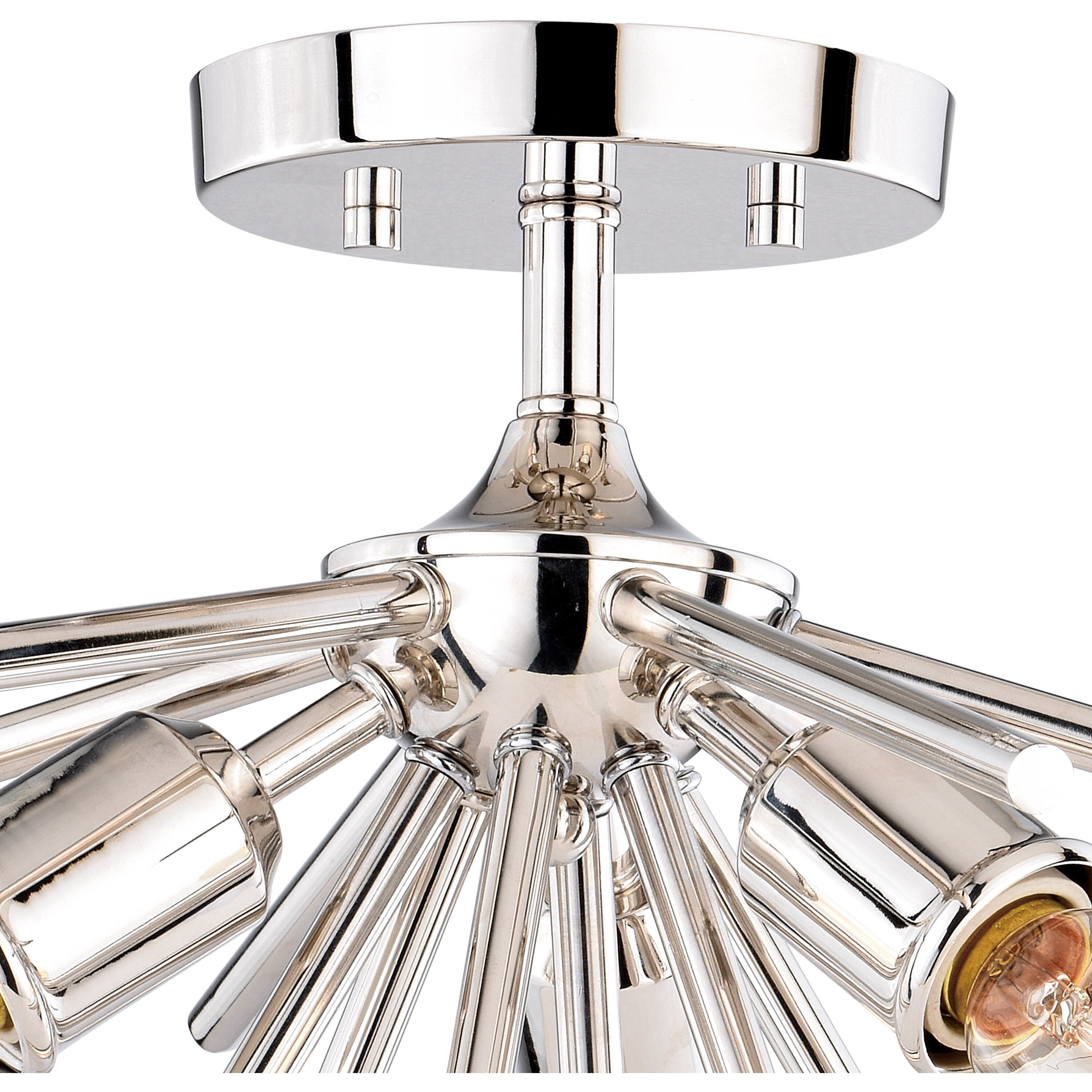 Estelle LED 17 inch Polished Nickel Semi-Flush Mount Ceiling Light