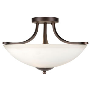 Signature 3 Light 17 inch Antique Bronze Semi Flush Mount Ceiling Light