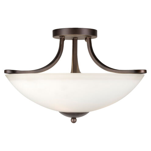 Signature 3 Light 17 inch Antique Bronze Semi Flush Mount Ceiling Light