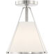 Fulton 1 Light 9.25 inch Polished Nickel Semi Flush Ceiling Light