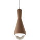 Radiance Collection 1 Light 4.75 inch Terra Cotta with Brushed Nickel Pendant Ceiling Light