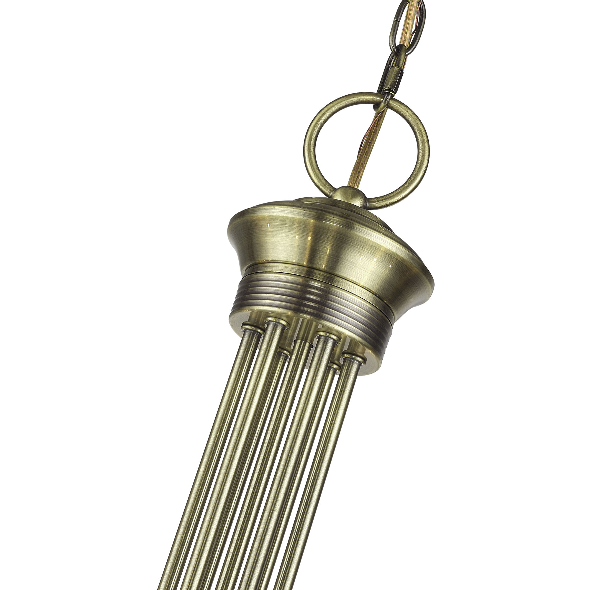 Estate 12 Light 36 inch Antique Brass 2-Tier Chandelier Ceiling Light