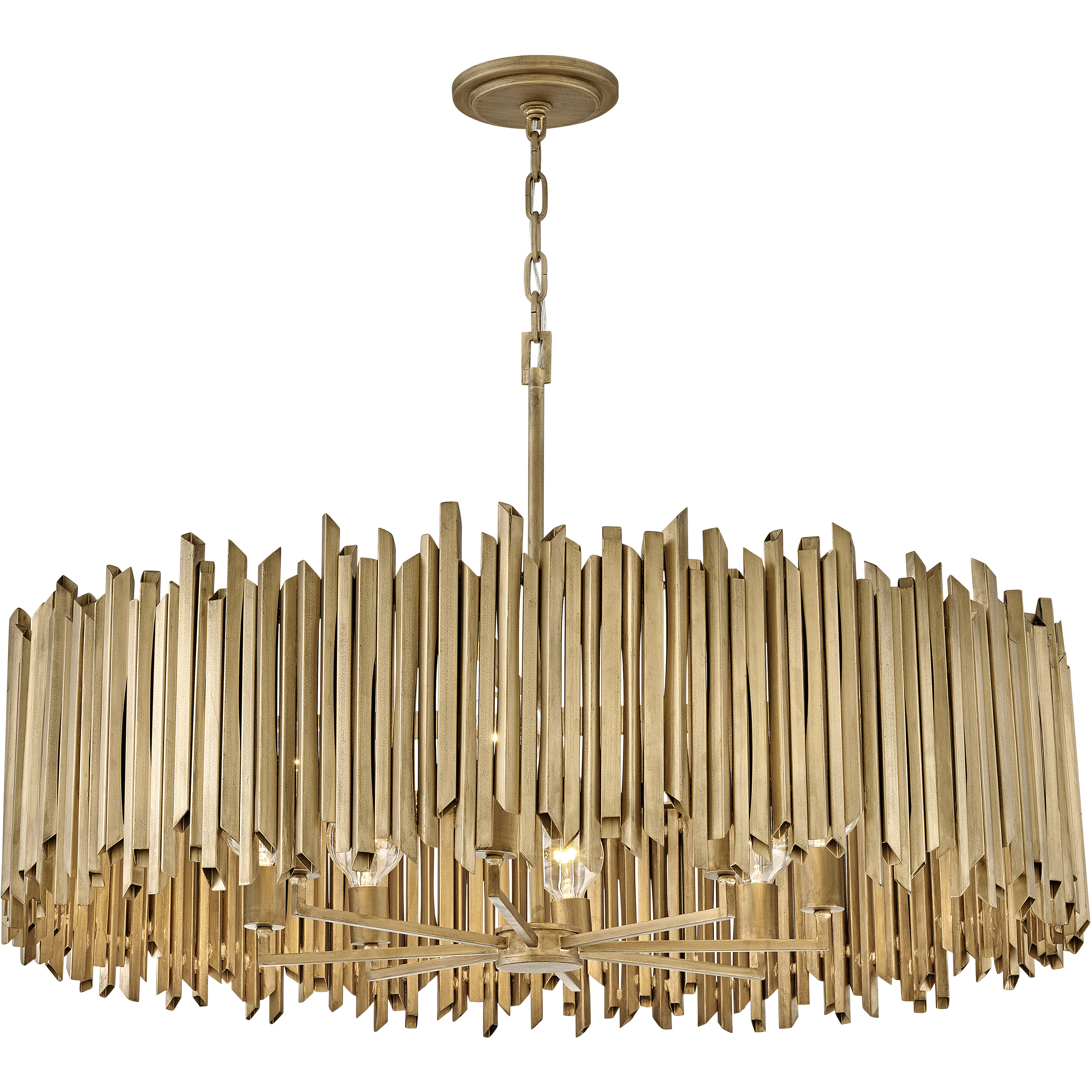 Lisa McDennon Roca 40 inch Burnished Gold Indoor Chandelier Ceiling Light