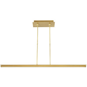 Mick De Giulio Stagger LED 48 inch Natural Brass Linear Suspension Ceiling Light