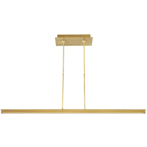 Mick De Giulio Stagger LED 48 inch Natural Brass Linear Suspension Ceiling Light