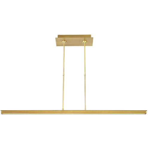 Mick De Giulio Stagger LED 48 inch Natural Brass Linear Suspension Ceiling Light, Integrated LED