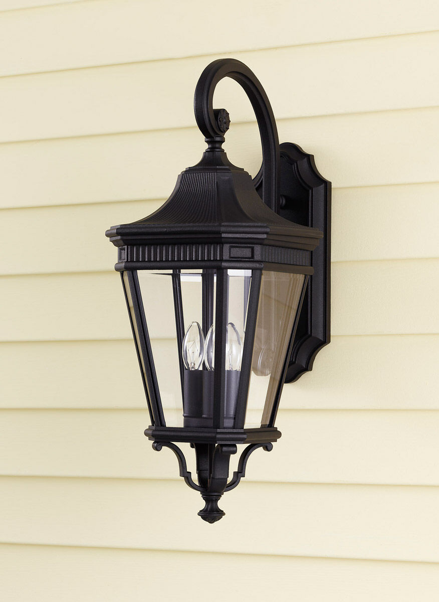 Cotswold Lane 3 Light 23.75 inch Black Outdoor Wall Lantern, Medium