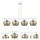 Ballston Large Fenton 4 Light 48 inch White and Polished Chrome Island Light Ceiling Light in Mercury Glass, Ballston