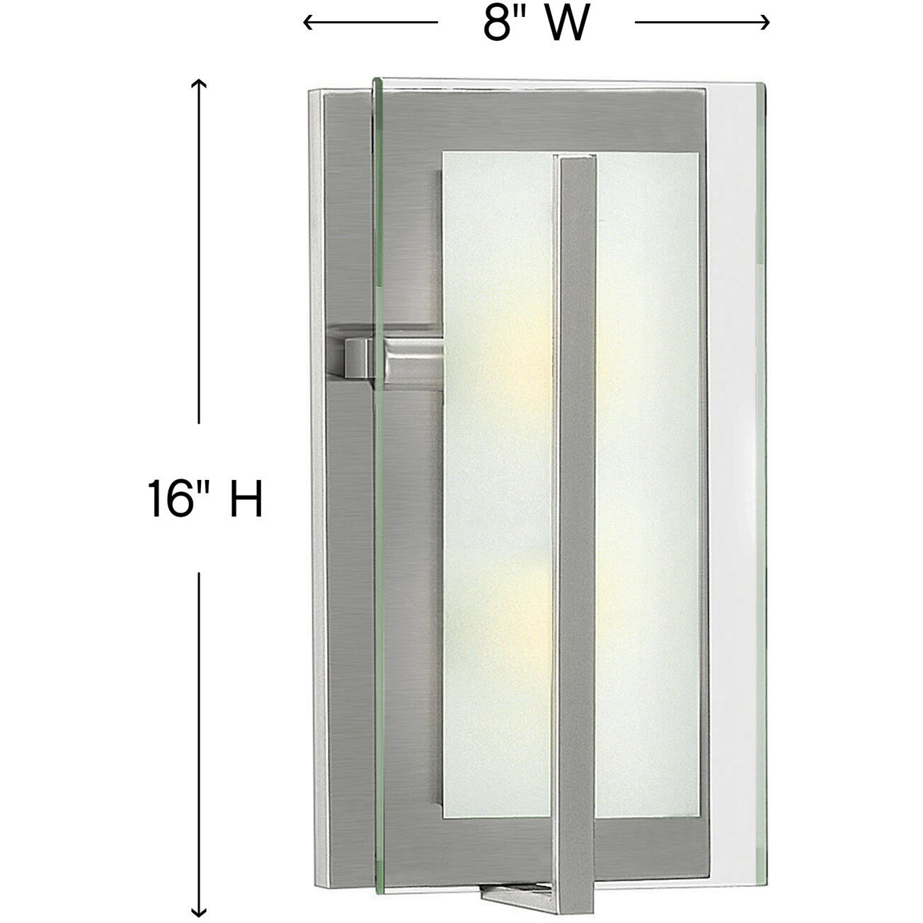 Latitude 2 Light 8 inch Brushed Nickel ADA Indoor Wall Sconce Wall Light