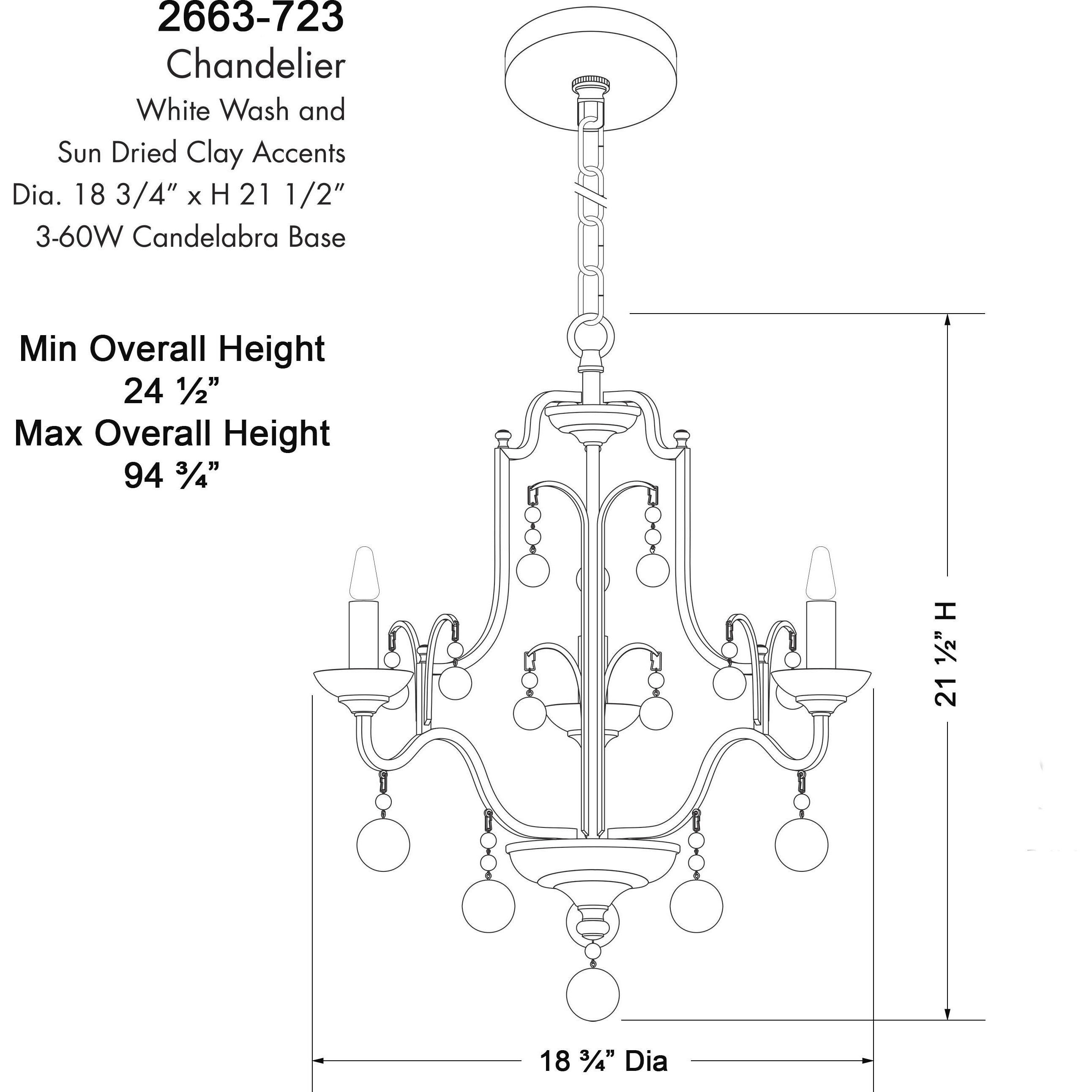Colonial Charm 3 Light 19 inch Old World Bronze/Walnut Accents Chandelier Ceiling Light