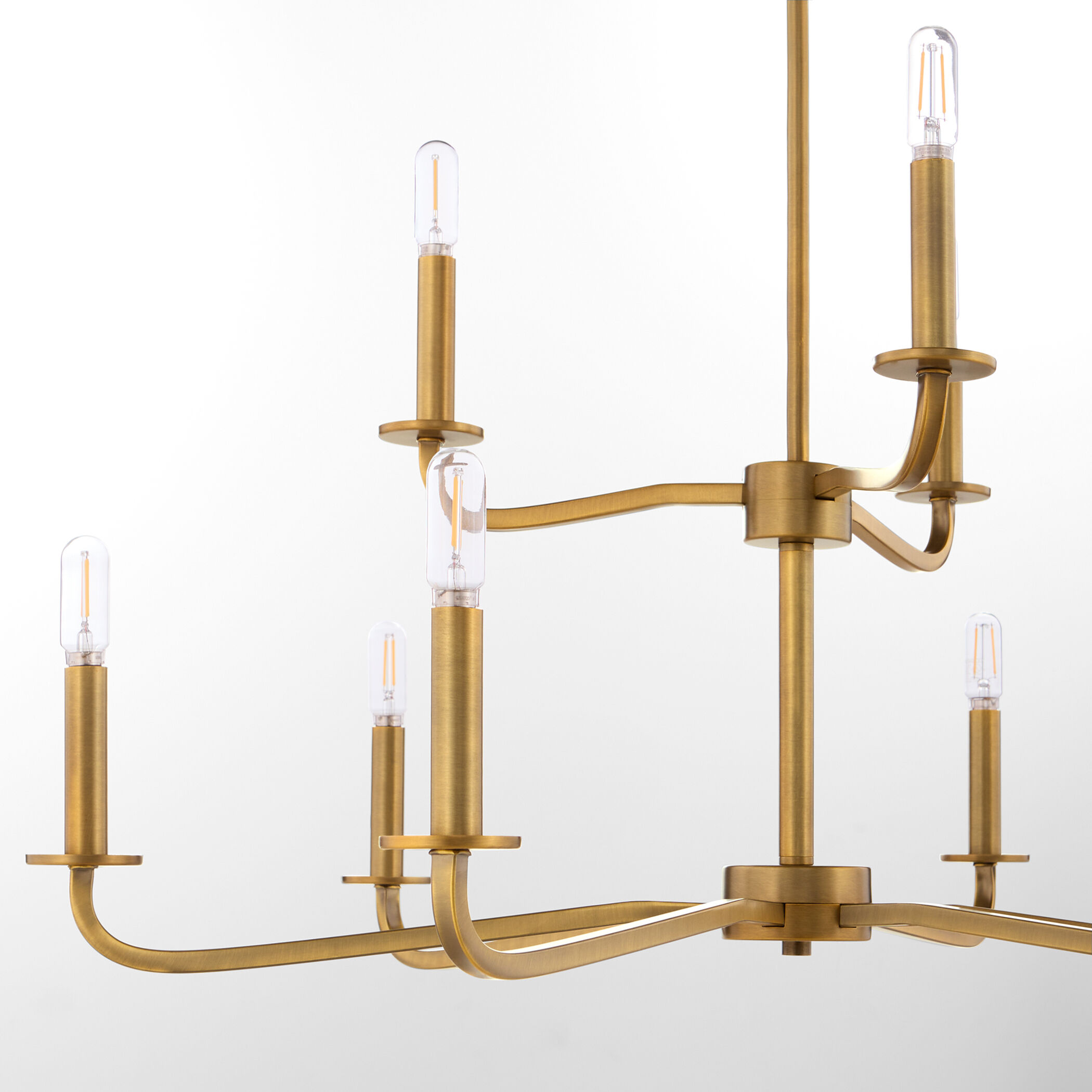 Rutherford 9 Light 28.5 inch Brushed Brass Chandelier Ceiling Light