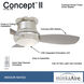 Concept II 44 inch Polished Nickel with Silver Blades Ceiling Fan