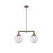Franklin Restoration Large Beacon LED 25 inch Antique Copper Chandelier Ceiling Light in Seedy Glass, Franklin Restoration