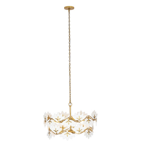 Bloom 11 Light 28 inch Oxidized Gold Leaf Pendant Ceiling Light