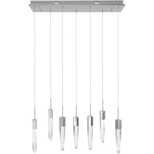 Aspen LED 11 inch Polished Chrome Multi Port Pendant Ceiling Light in Bubbled