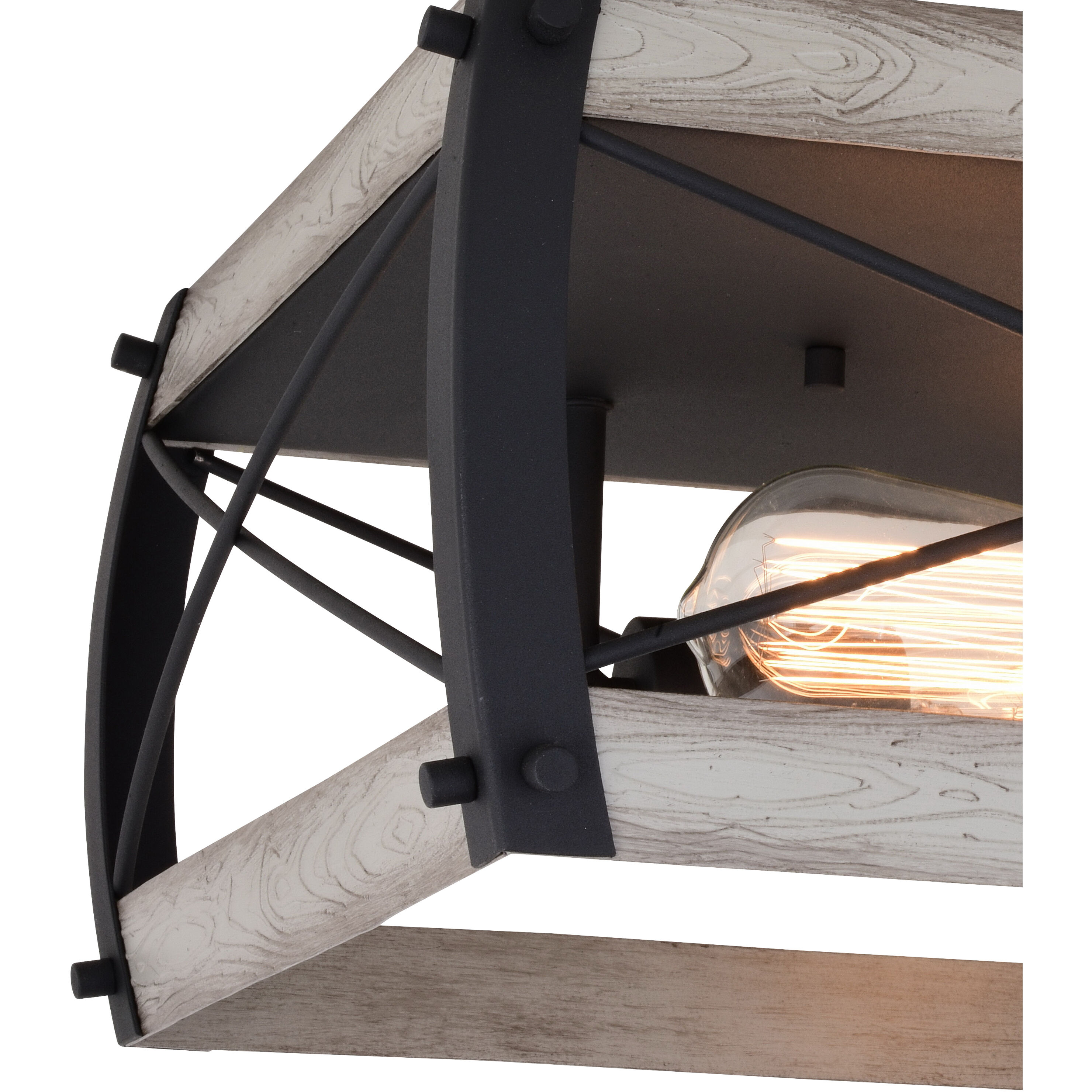 Montclare LED 13.5 inch Textured Black and White Ash Flush Mount Ceiling Light