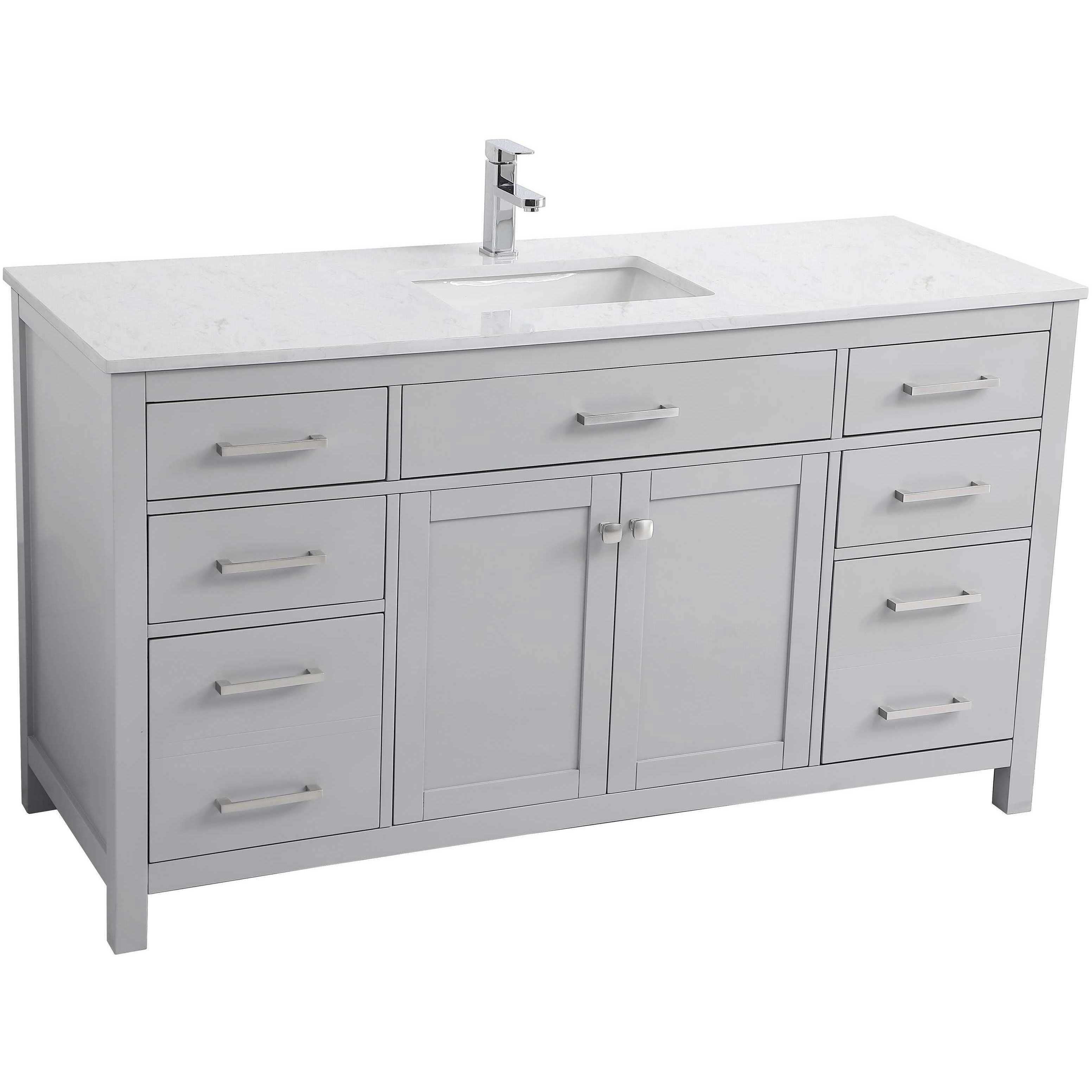 Lewis 60 X 22 X 34 inch Grey Vanity Sink Set