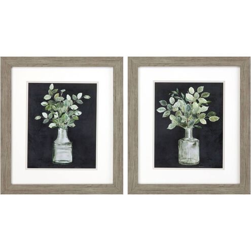 Florals Collection Green Framed Art