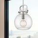 Downtown Urban Newton Sphere 1 Light 10 inch Satin Nickel Mini Pendant Ceiling Light in Seedy