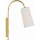 Alexa 13.25 inch 100.00 watt Aged Brass Task Sconce Wall Light
