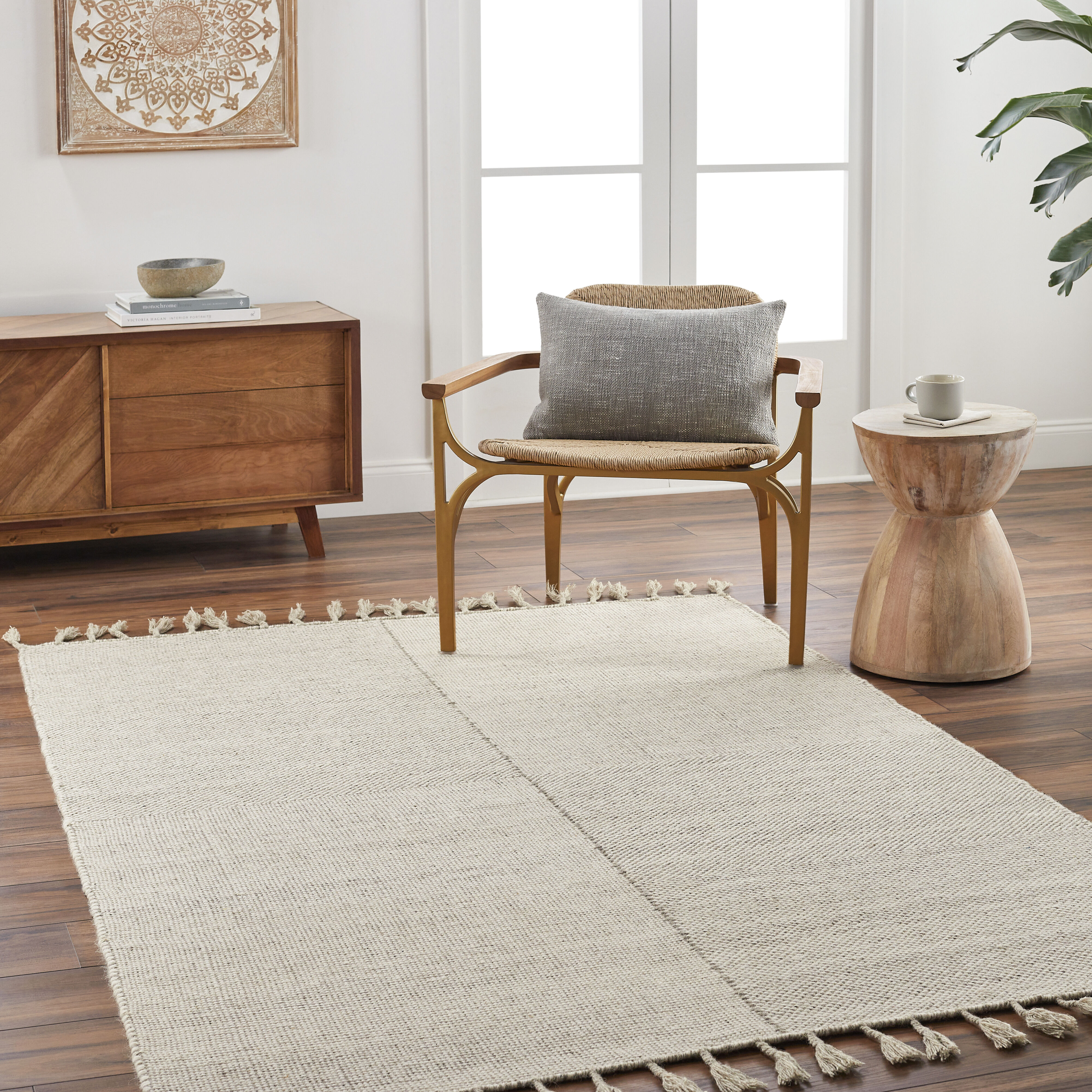 Vivian 120 X 96 inch Cream Rug, Rectangle