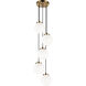 The Bougie 5 Light 13 inch Aged Gold Brass Pendant Ceiling Light in Aged Gold Brass and Opal Glass