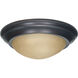 Signature 3 Light 17 inch Mahogany Bronze Flushmount Ceiling Light