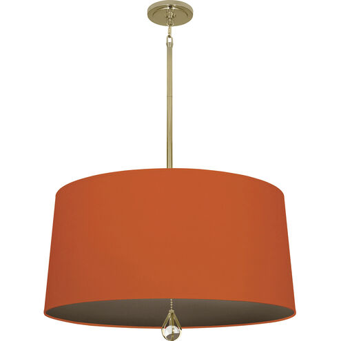 Williamsburg Custis 3 Light 15 inch Modern Brass Pendant Ceiling Light in William Of Orange With Revolutionary Storm