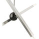 Monaco 4 Light 28 inch Brushed Nickel with Black Chrome Finish Accent Linear Chandelier Ceiling Light