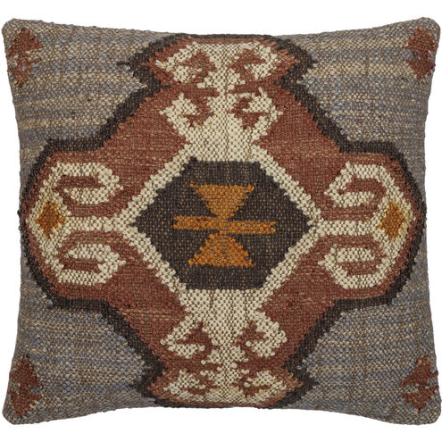 Chichester 22 X 22 inch Eggplant/Warm Grey/Chocolate/Grey/Sage Accent Pillow
