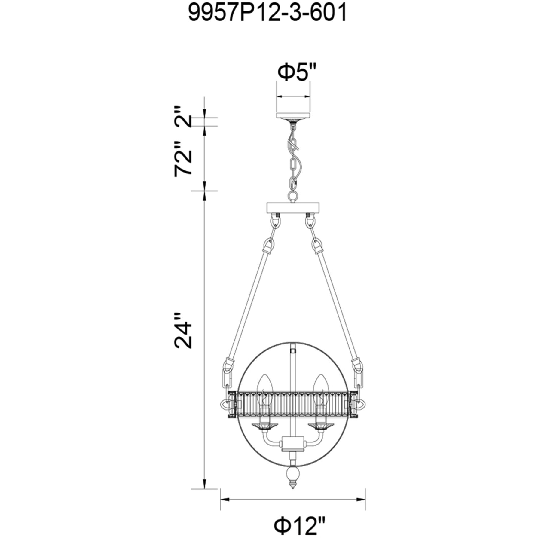 Arkansas 3 Light 12 inch Chrome Mini Chandelier Ceiling Light