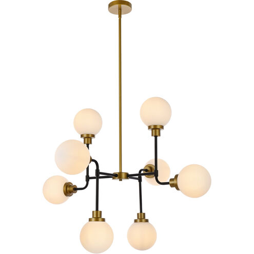 Hanson 8 Light 36 inch Black and Brass Pendant Ceiling Light