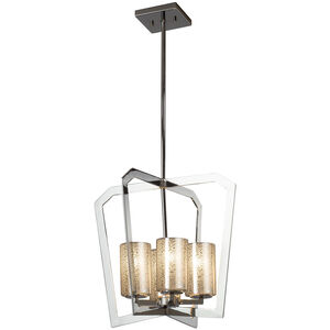 Fusion 4 Light 18 inch Chandelier Ceiling Light in Polished Chrome, Mercury Glass, Incandescent