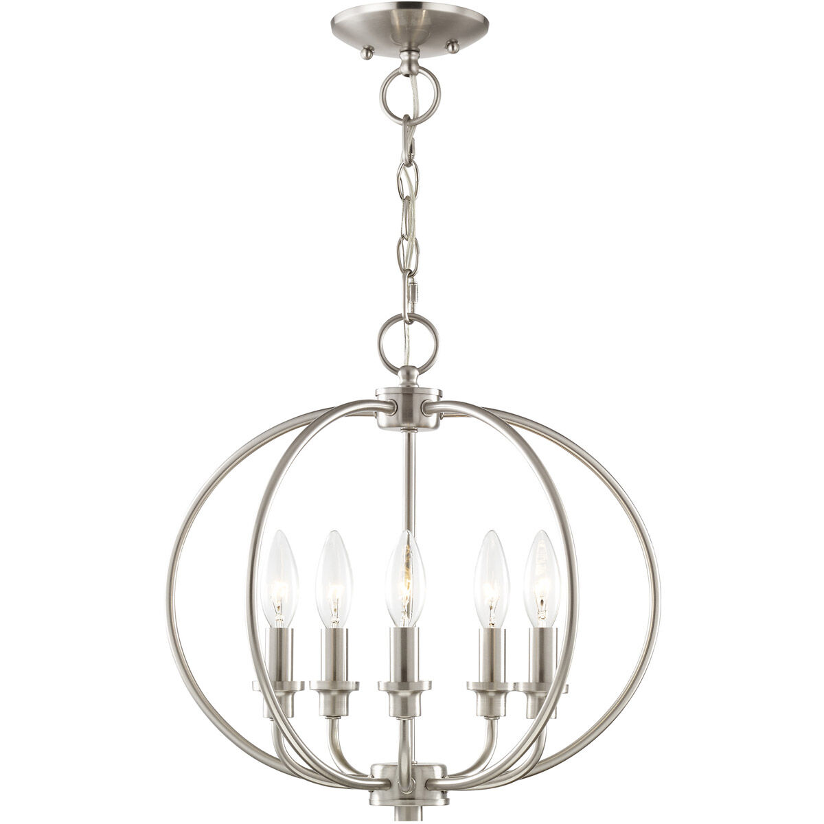 Milania 5 Light 16 inch Brushed Nickel Convertible Mini Chandelier/Ceiling Mount Ceiling Light