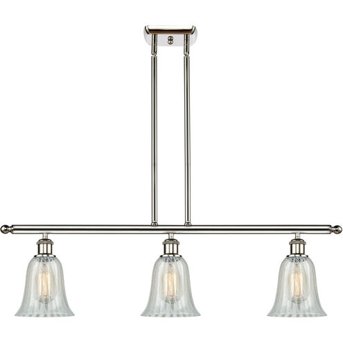 Ballston Hanover 3 Light 36 inch Polished Nickel Island Light Ceiling Light in Mouchette Glass, Ballston