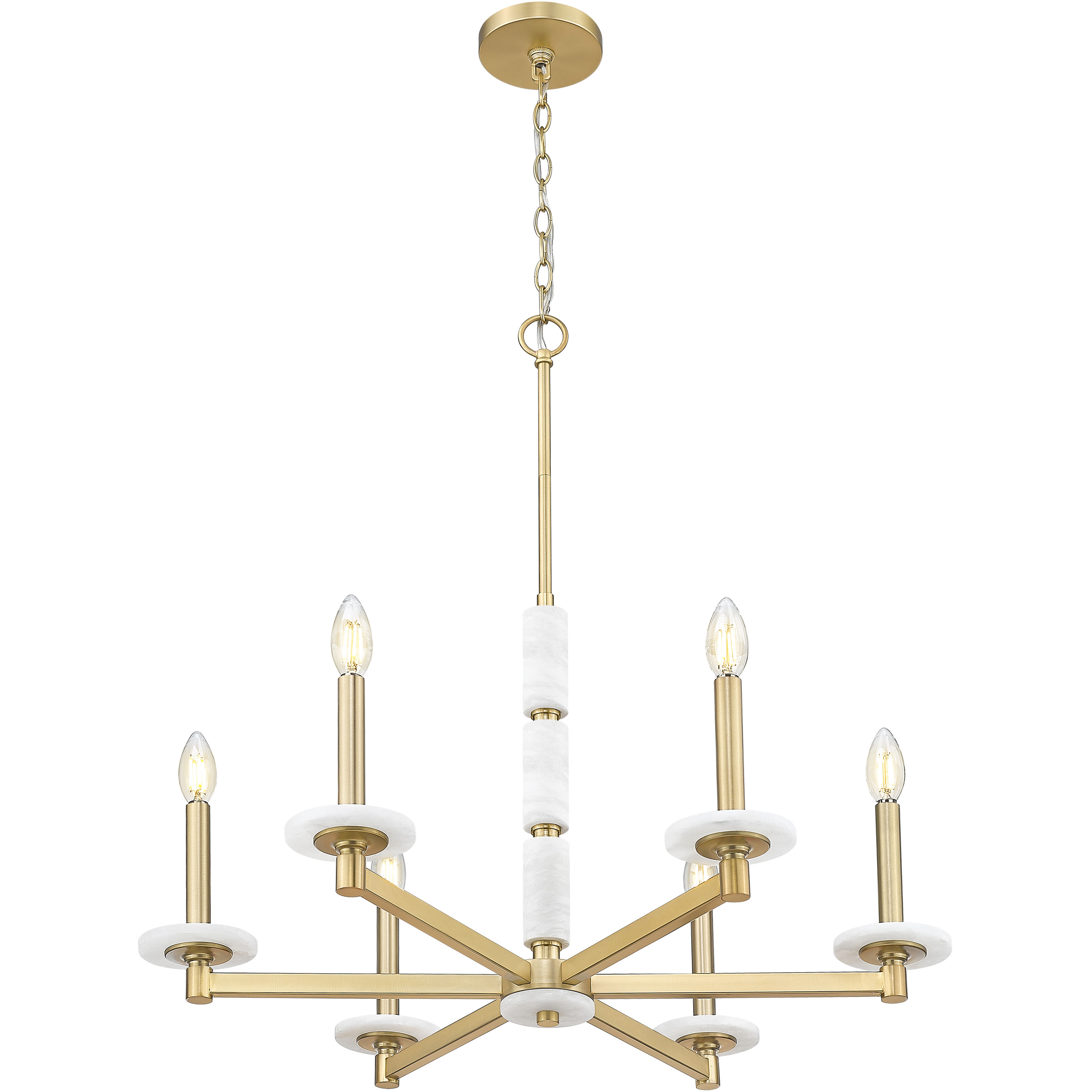 Kaden 6 Light 28 inch Modern Gold Chandelier Ceiling Light