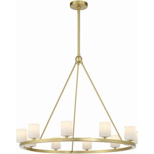 Aragon 10 Light 34.75 inch Soft Brass Chandelier Ceiling Light in White