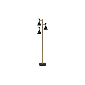 Arne 15 inch 40.00 watt Black And Antique Brass Floor Lamp Portable Light