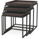 L&eacute;onard Dark Brown Faux Leather and Black Side Table