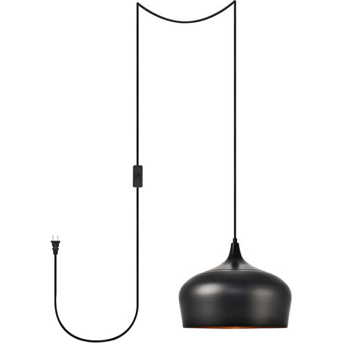 Nora 1 Light 12 inch Black Pendant Ceiling Light