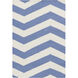 Frontier 36 X 24 inch White, Bright Blue Rug