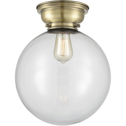 Aditi XX-Large Beacon LED 12 inch Antique Brass Flush Mount Ceiling Light in Clear Glass, Aditi